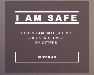 I Am Safe website landing page